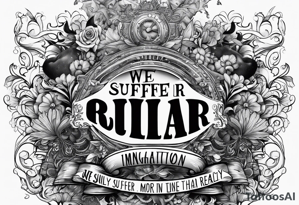 Quote "We suffer more in imagination than in reality" tattoo idea