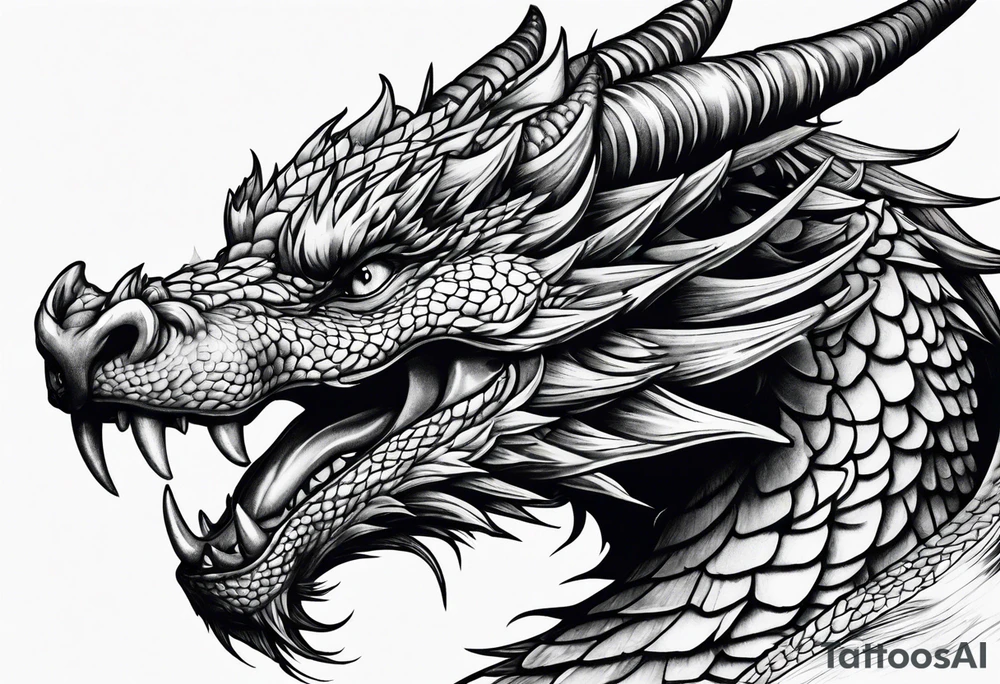 Roaring dragon tattoo idea