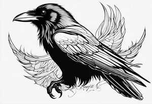 raven in flight tattoo idea