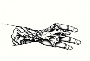 Simple large nature or Norse themed, covering the hand, going up the fingers and down the wrist. tattoo idea