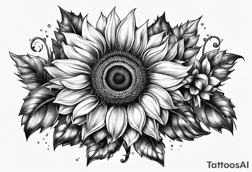 Sunflower chain tattoo idea