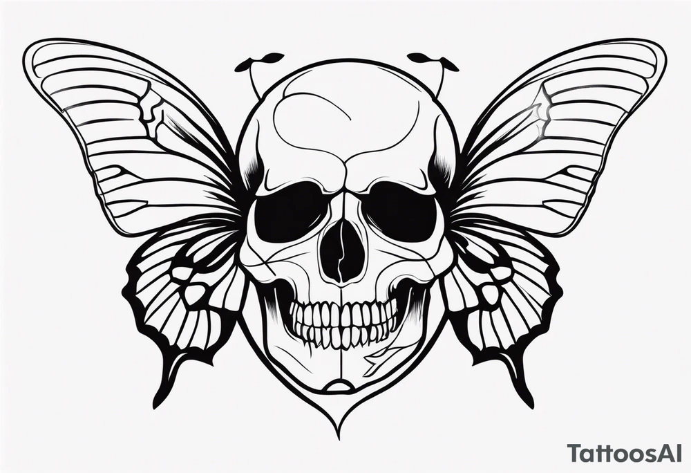Skull Butterfly tattoo idea
