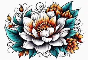 flower fire for a male tattoo idea