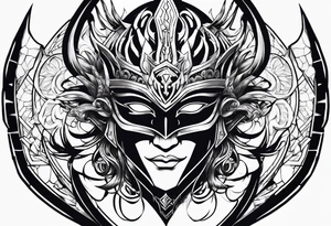 Yone league of legends mask and swords tattoo idea