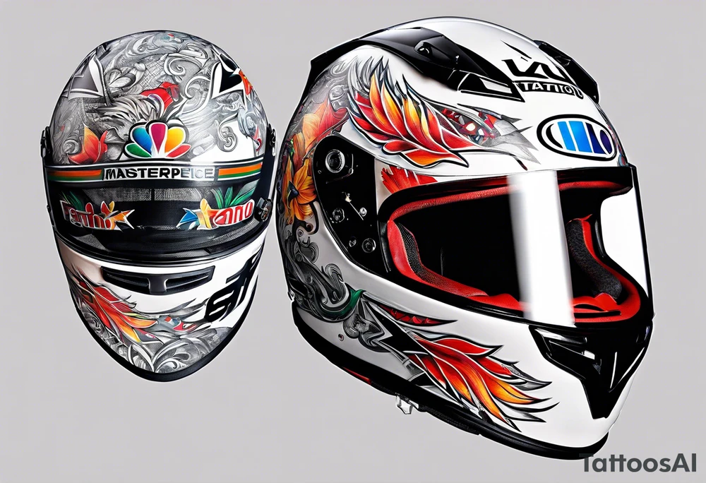 Formula 1 one helment inspired in Miami tattoo idea