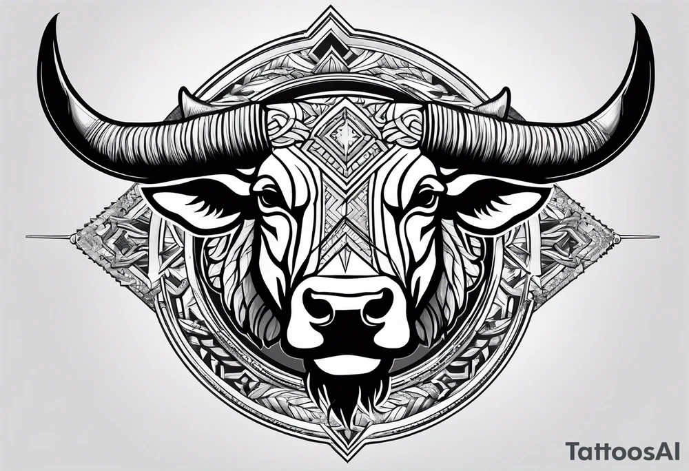 Taurus head split down the middle by an arrow tattoo idea Taurus head split down the middle by an arrow tattoo idea