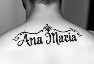 The name Ana Maria in Mayan symbols tattoo idea