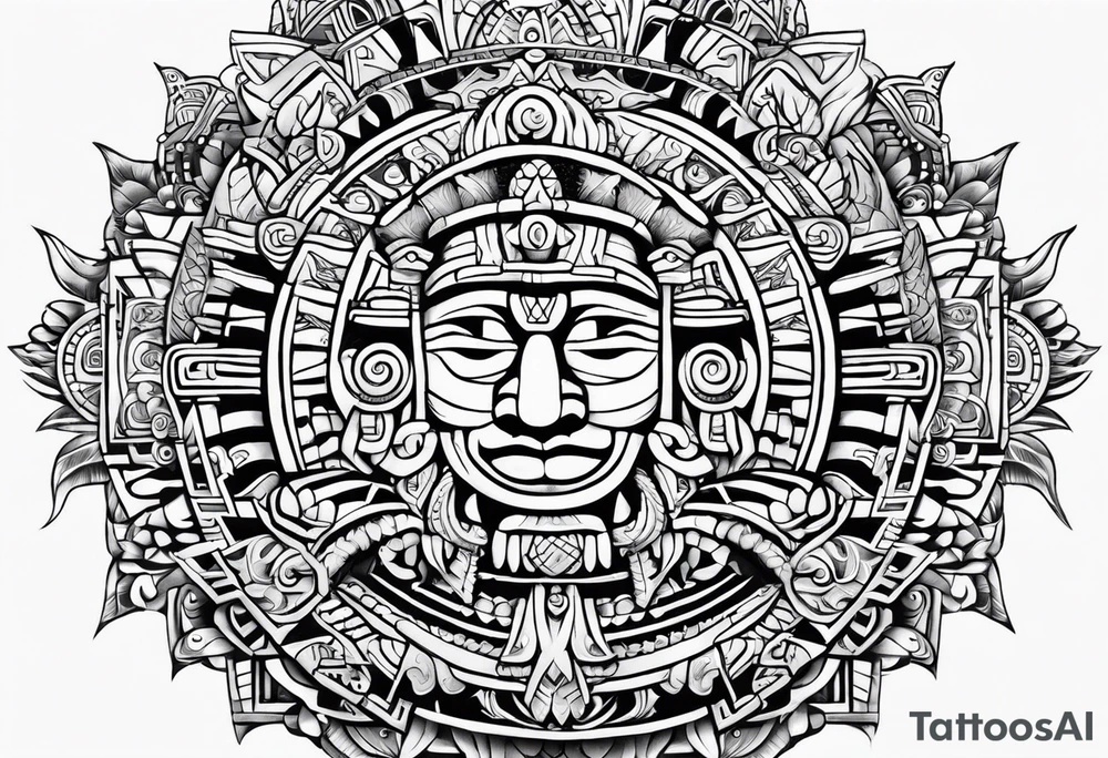 Mayan sun god tattoo idea