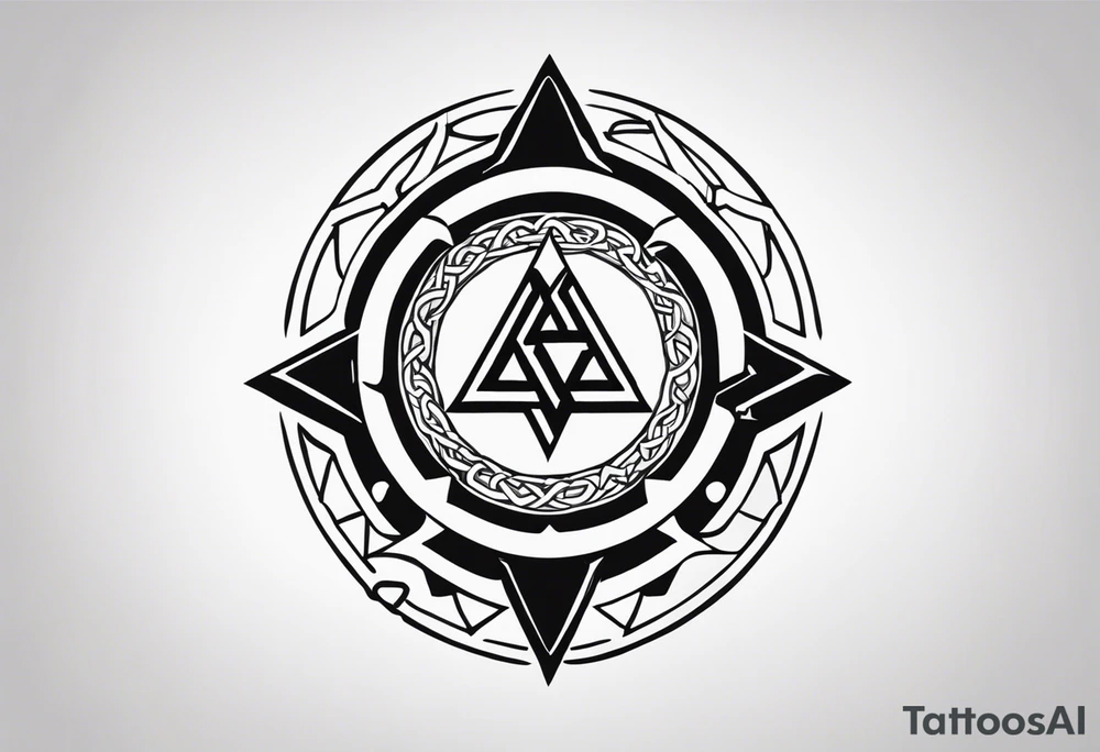 Valhalla shield sword valknut axe tattoo idea