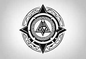Valhalla shield sword valknut axe tattoo idea