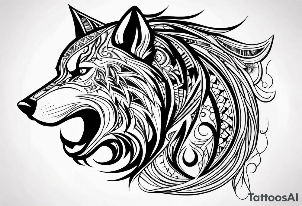 lobo tribal tattoo idea