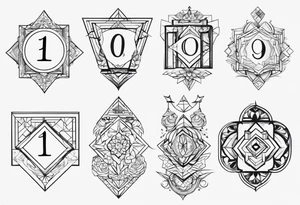 Children names, date of birth tattoo idea