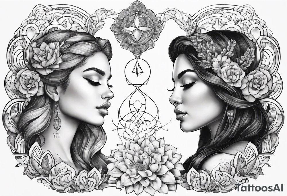 Love, source, abundance, Gemini symbol tattoo idea
