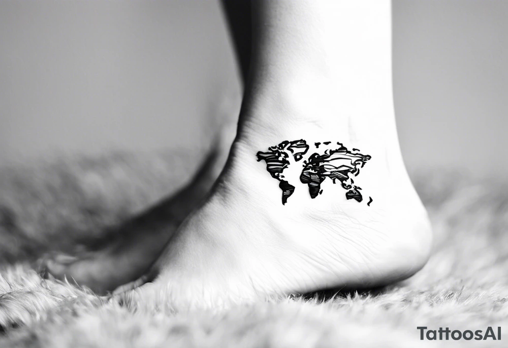 a minimalistic, very small, fine line tattoo symbolizing my love to travel the world and explore new cultures while also including a symbol of my roots, my family and friends, who I am very grateful for tattoo idea