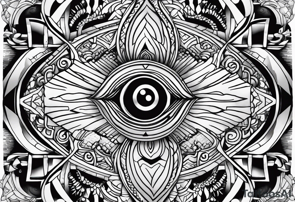 Dmt realm, third eye, spirits tattoo idea