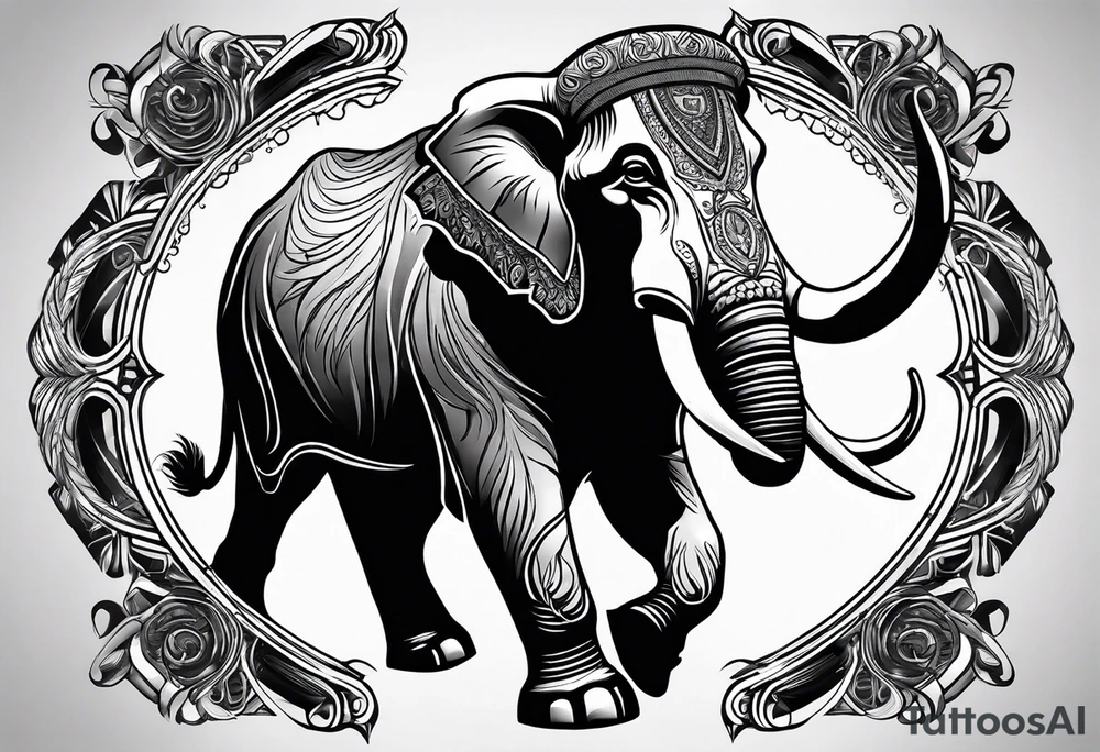 Mastadon with tusks. tattoo idea