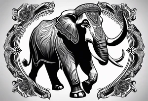Mastadon with tusks. tattoo idea