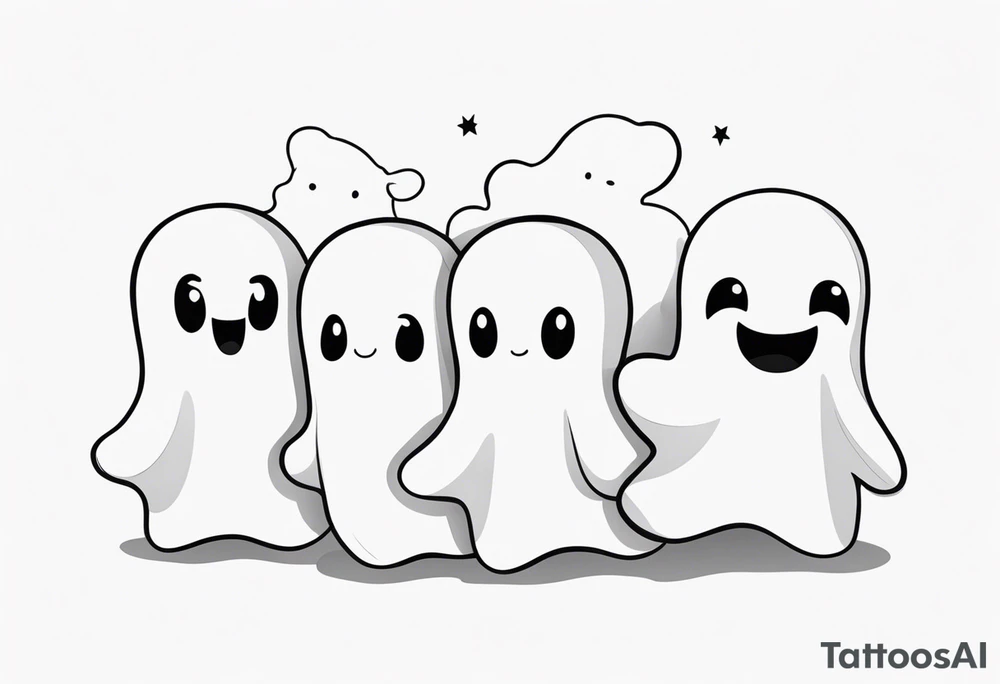 Cute Ghosts tattoo idea