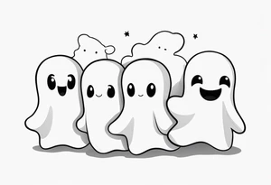 Cute Ghosts tattoo idea