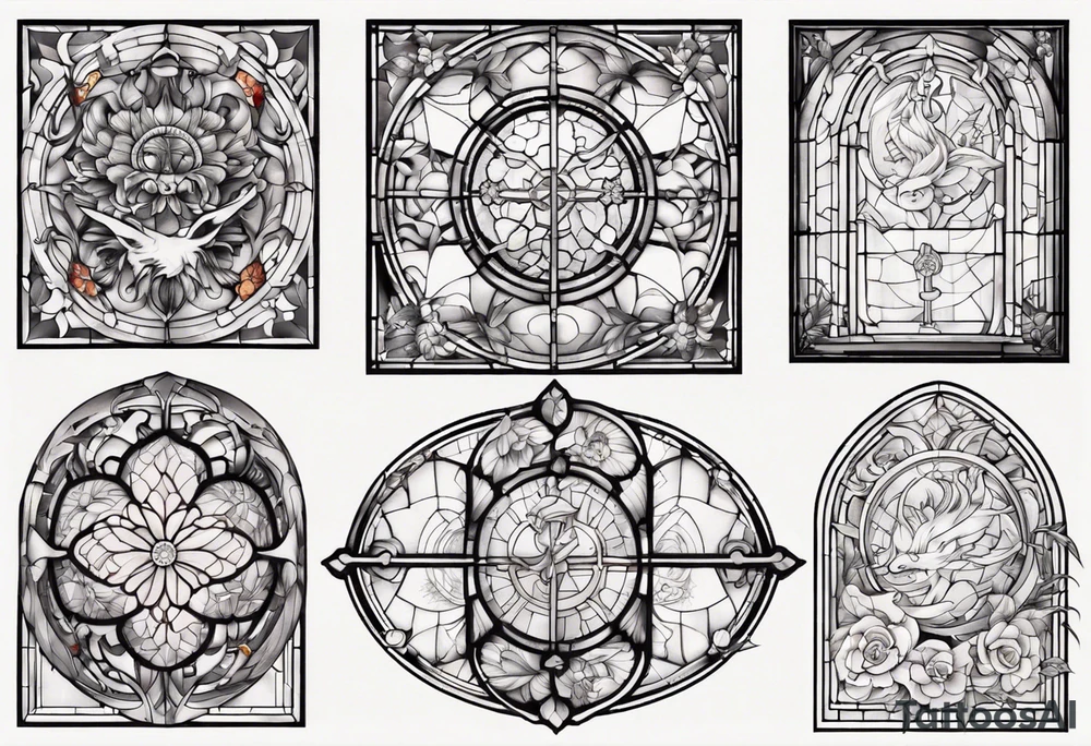 Stained glass window tattoo idea