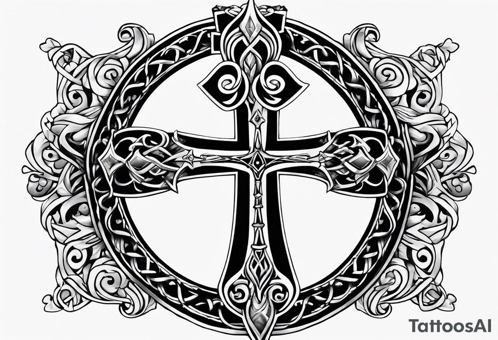 Ankh that looks like twisted metal tattoo idea