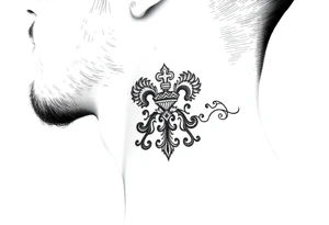 Traditional Russian orthodox design on the side of neck tattoo idea