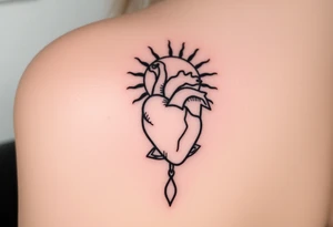 human heart chained up within the sublime sun, reggae vibe tattoo idea
