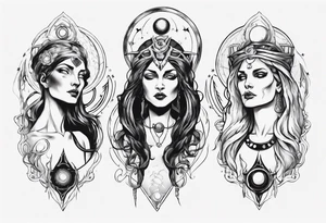 The High Priestesses. Hecate, Artemis and Selene in One. Representing Magic, Intuition and The Moon. tattoo idea