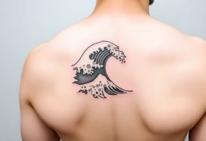 A minimalist tattoo the wave emoticon tattoo idea