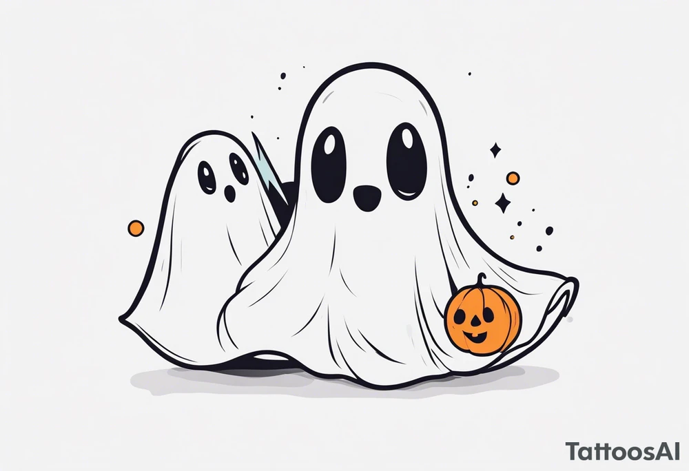 Cute ghost tattoo design tattoo idea