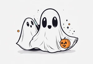 Cute ghost tattoo design tattoo idea