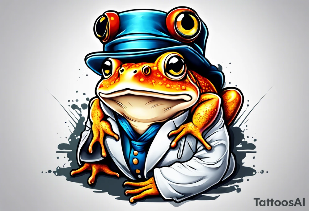 Toad in a lab coat tattoo idea
