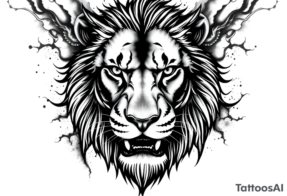 powerful lion tattoo idea