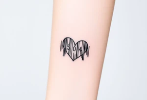 barcode with the numbers forming a hidden heart shape, symbolizing encoded love tattoo idea
