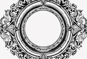 simple Round boarder completely empty inside the boarder tattoo idea