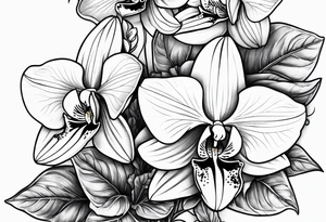 Orquídea e Bougainvillea delicadas tattoo idea