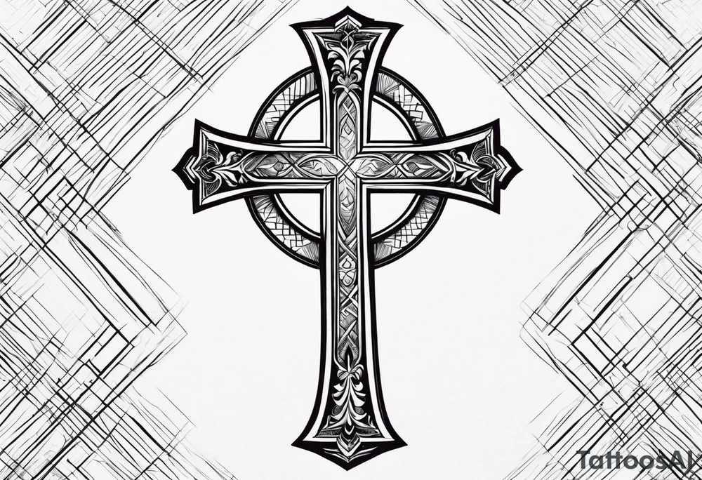 cross minimalista tattoo idea