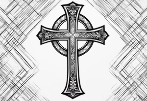 cross minimalista tattoo idea