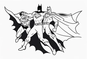 batman fighting superman tattoo idea