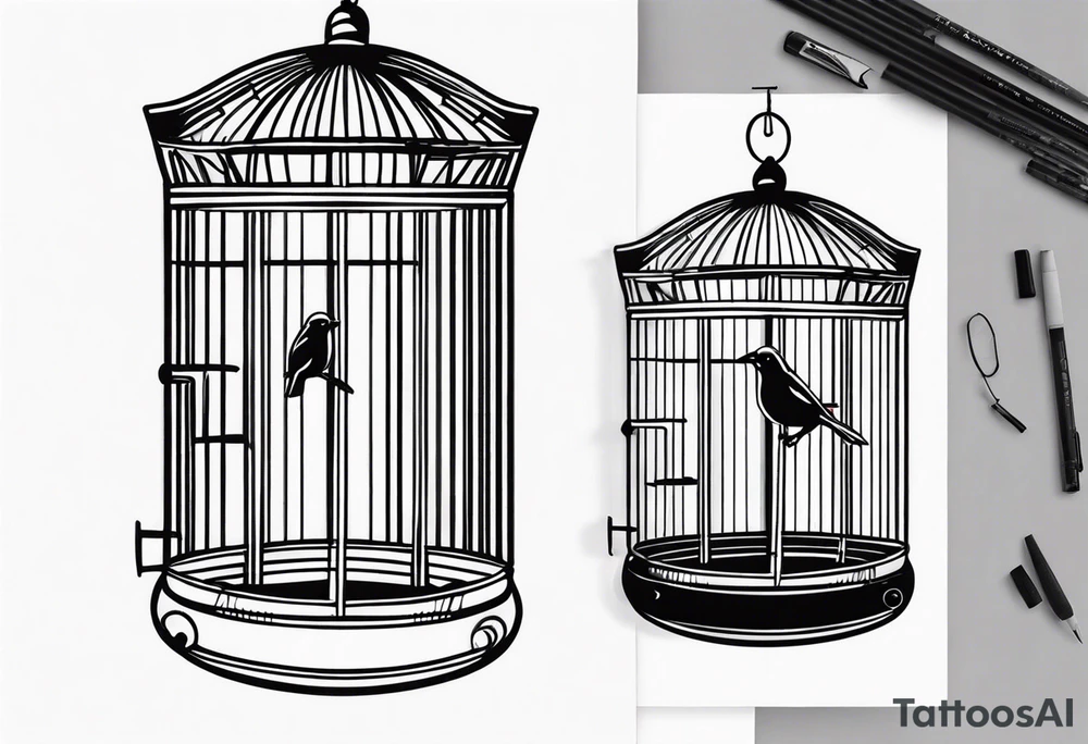 Bird cage tattoo idea