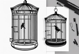 Bird cage tattoo idea