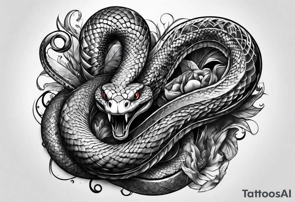 Snake around arm tattoo idea