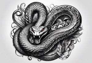 Snake around arm tattoo idea