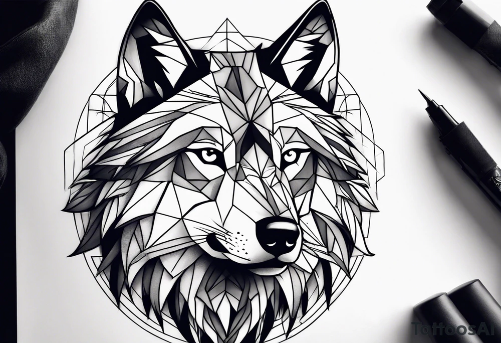 Mountains, wolf eyes underneath tattoo idea
