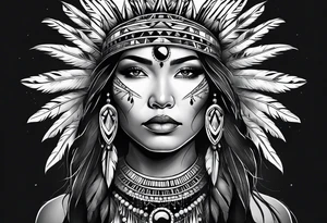Native American woman spirit tattoo idea