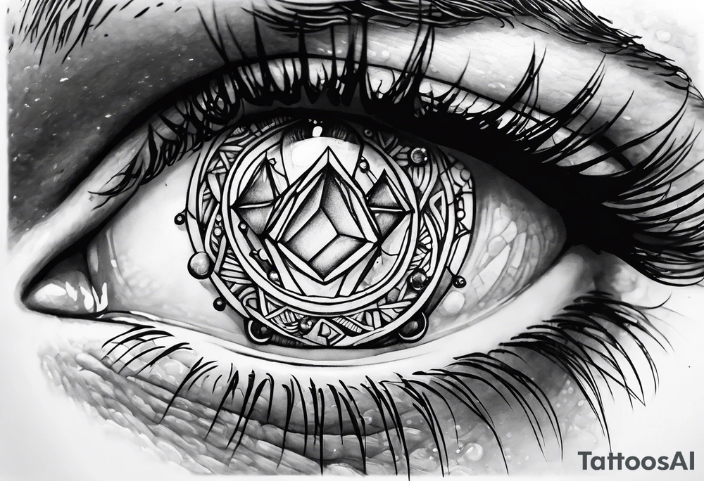 gemstone water droplet tattoo idea