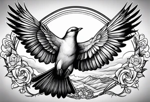 Dove chasing a magpie tattoo idea