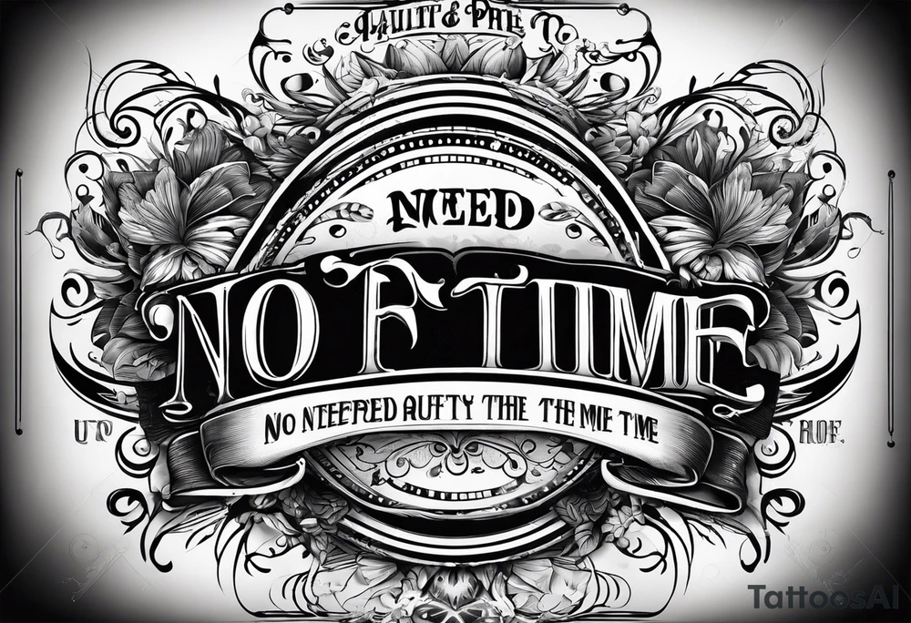 Lettering: No need to run after the time tattoo idea