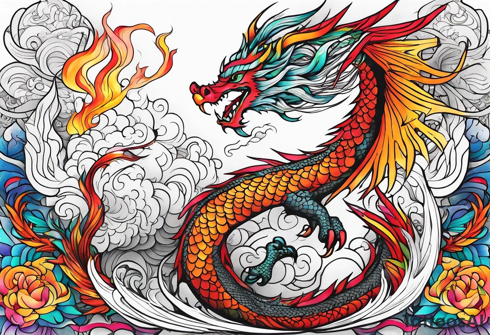 dragon and phoenix tattoo tattoo idea