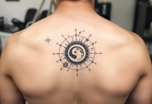 Solar system tattoo with constellations tattoo idea